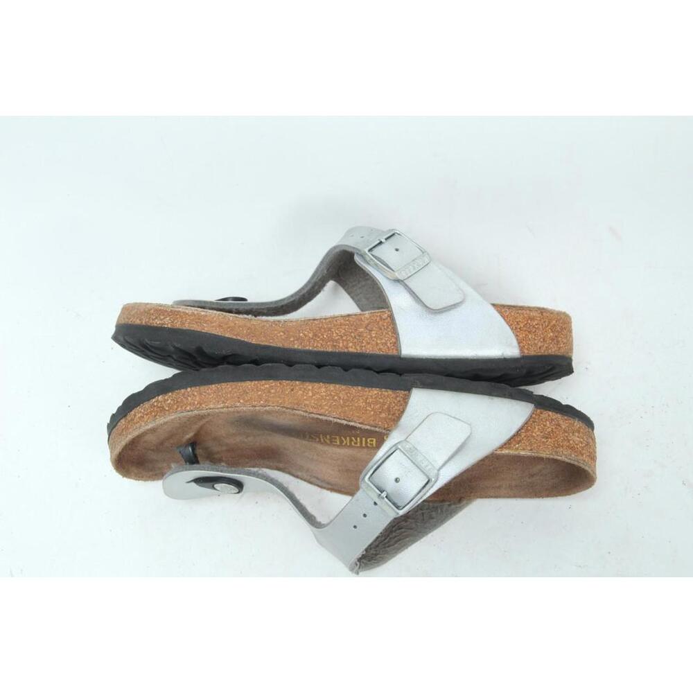 Birkenstock Gizeh Sandals Birko Flor Silver Shoes Women's 36 /5 - Picture 5 of 12